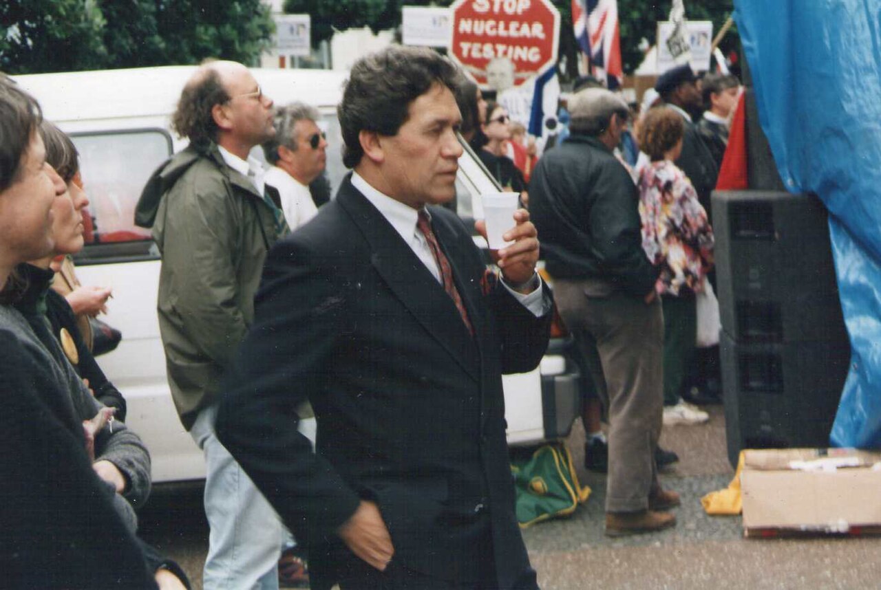 Winston Peters in Auckland, election time. Mid-1990s. (5477916699).jpg