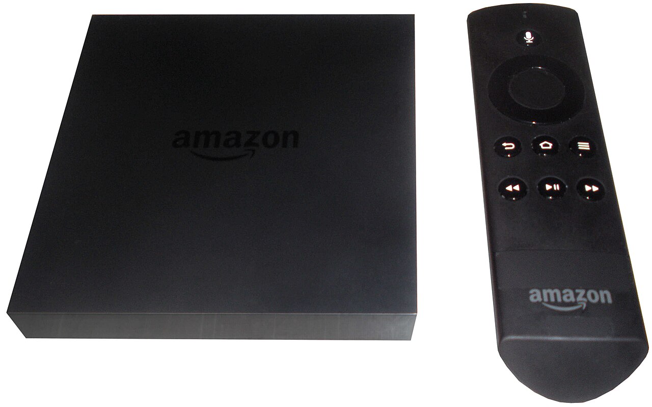 Amazon Fire TV with remote.JPG