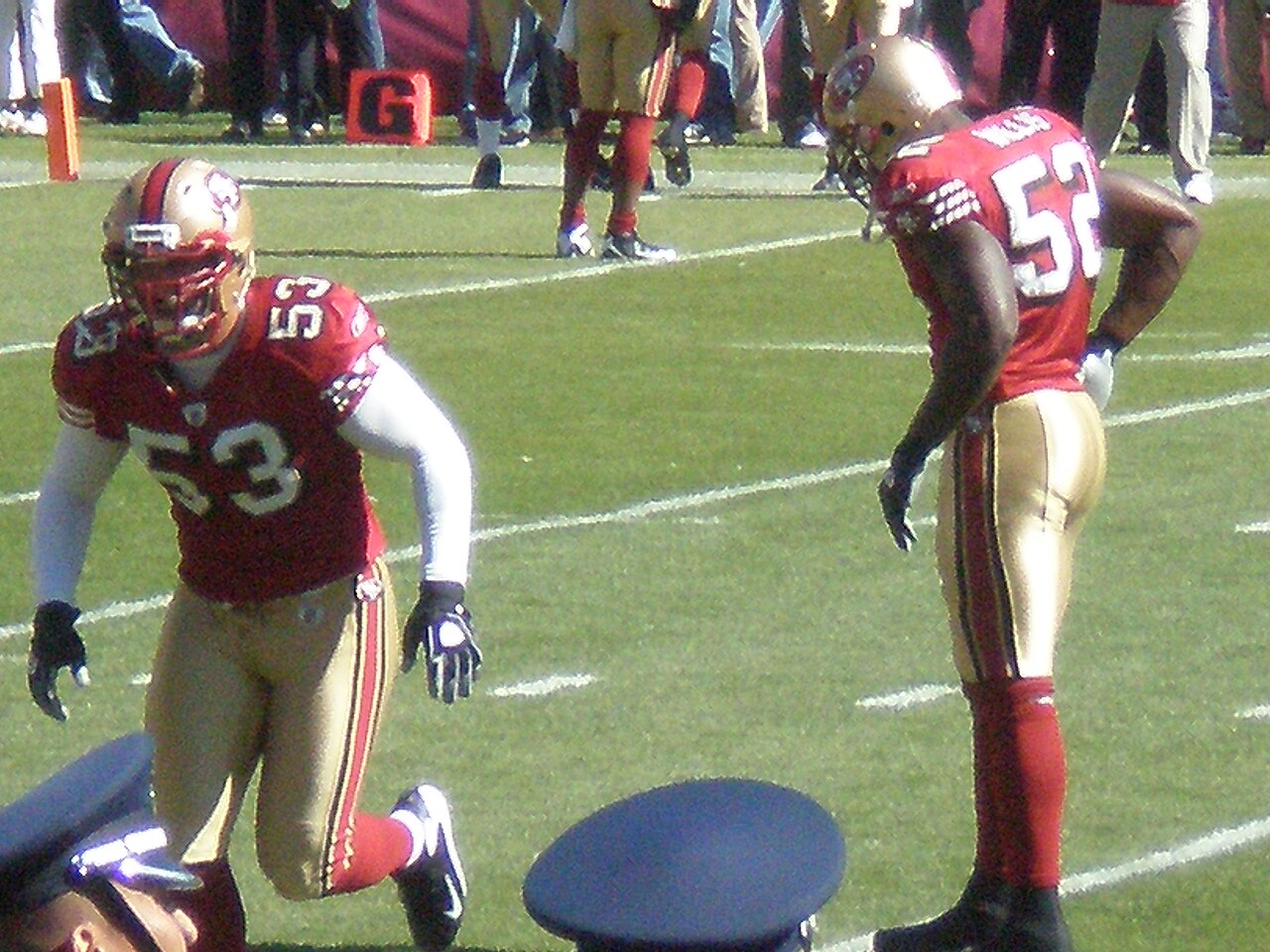 Ulbrich & Willis on field pregame at Eagles at 49ers 10-12-08.JPG