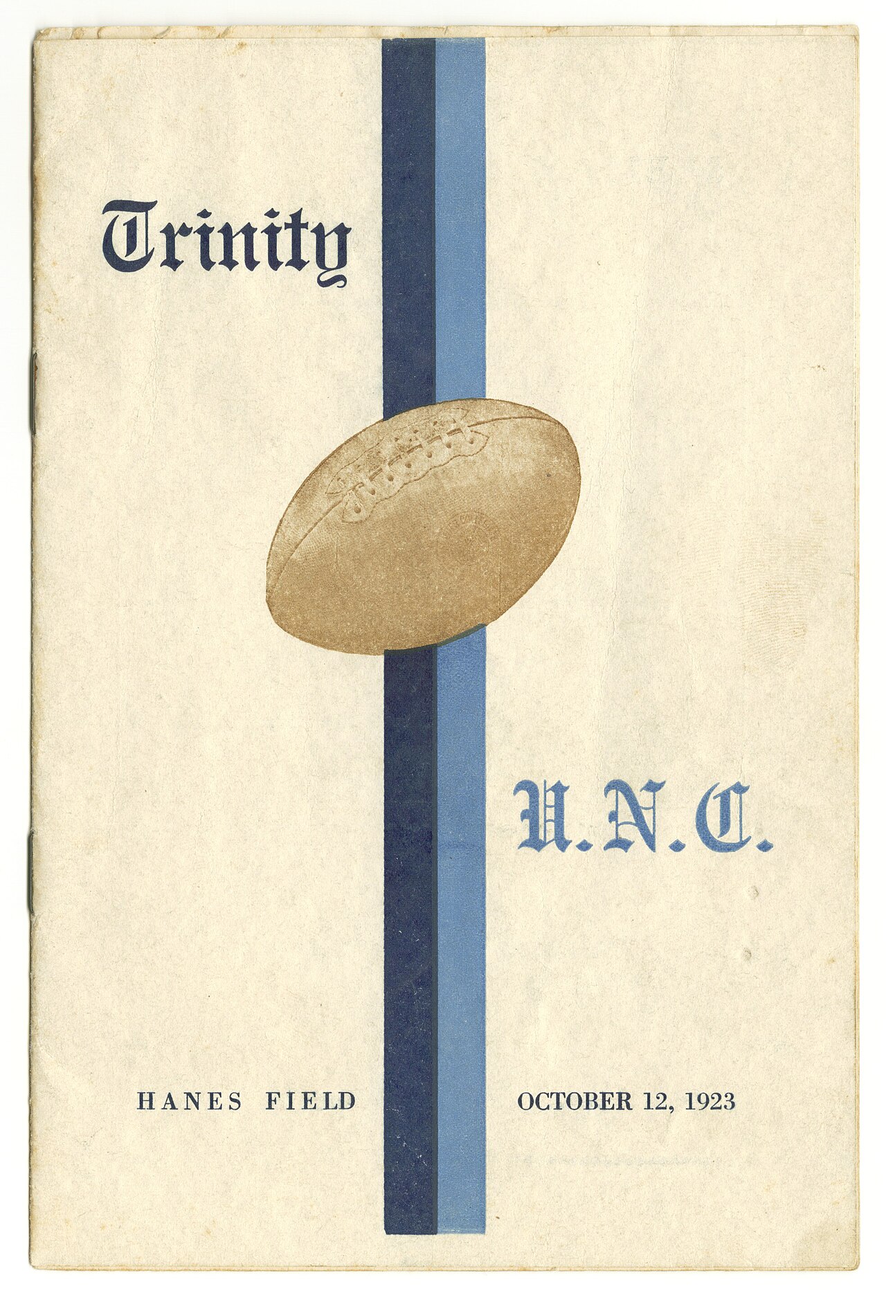 Trinity vs. UNC, 1923 Oct 12 football program cover.jpg