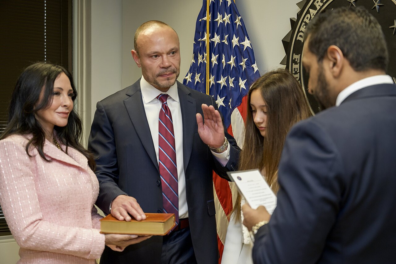 FBI Director Kash Patel swears in Dan Bongino as Deputy Director of the FBI, 2025.jpg