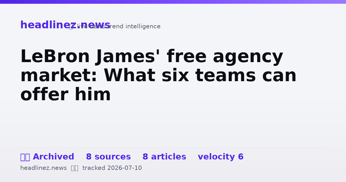 Visual summary for LeBron James' free agency market: What six teams can offer him