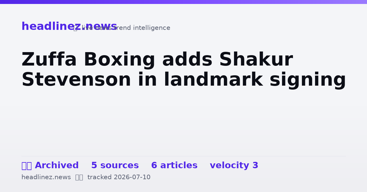 Visual summary for Zuffa Boxing adds Shakur Stevenson in landmark signing