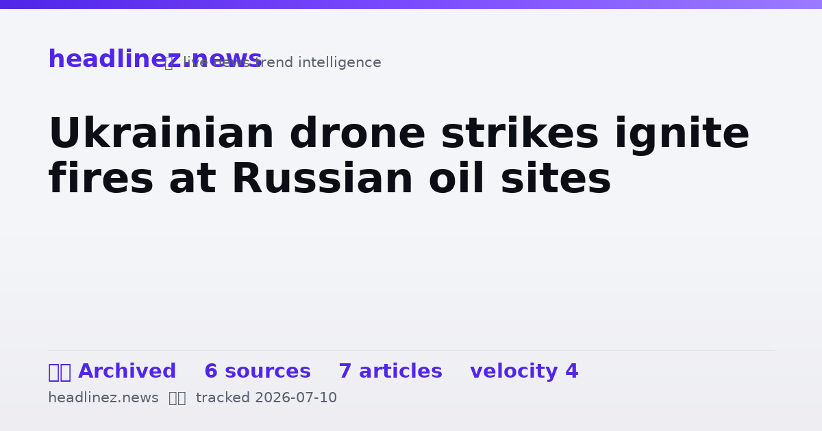 Visual summary for Ukrainian drone strikes ignite fires at Russian oil sites