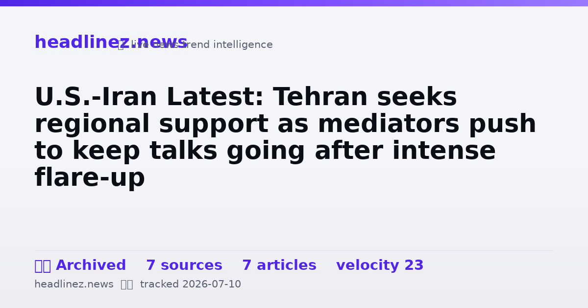 Visual summary for U.S.-Iran Latest: Tehran seeks regional support as mediators push to keep talks going after intense flare-up