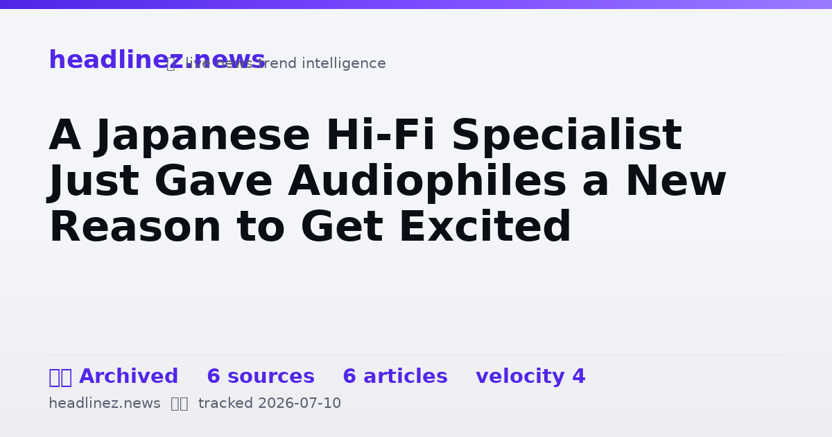 Visual summary for A Japanese Hi-Fi Specialist Just Gave Audiophiles a New Reason to Get Excited