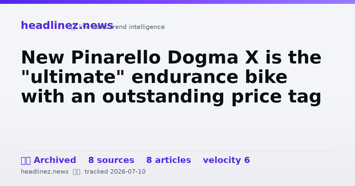 Visual summary for New Pinarello Dogma X is the "ultimate" endurance bike with an outstanding price tag