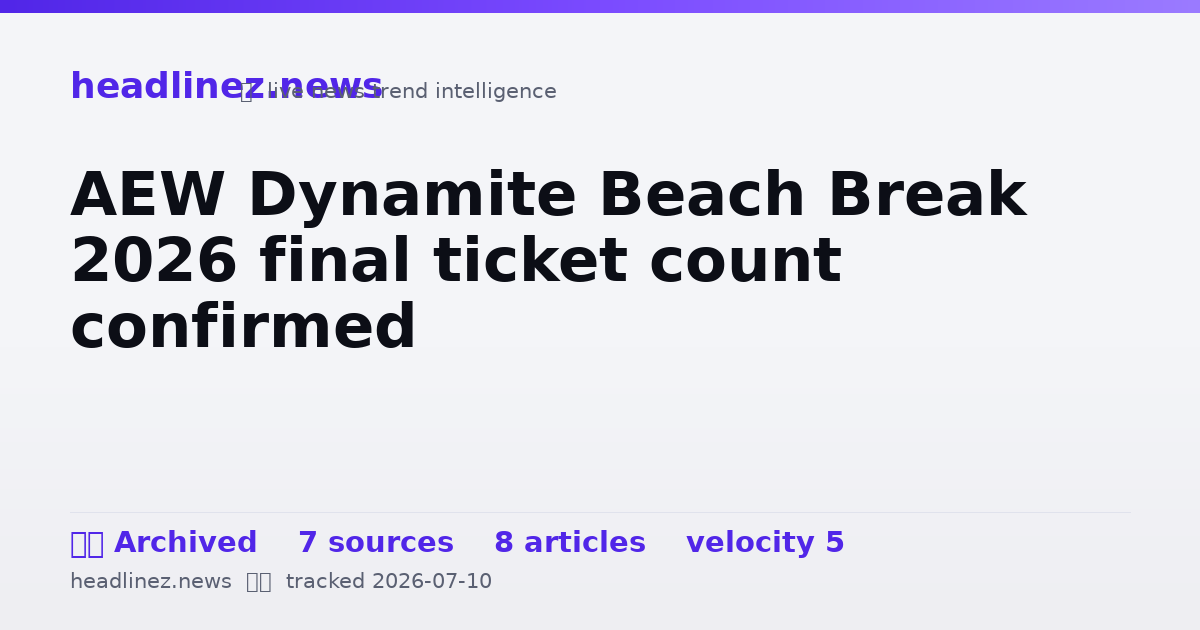 Visual summary for AEW Dynamite Beach Break 2026 final ticket count confirmed