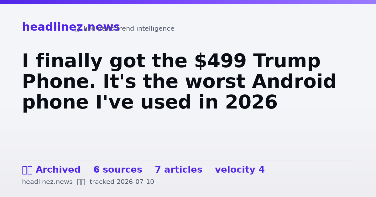 Visual summary for I finally got the $499 Trump Phone. It's the worst Android phone I've used in 2026