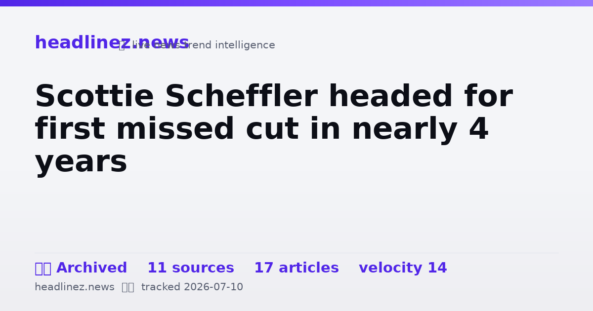 Visual summary for Scottie Scheffler headed for first missed cut in nearly 4 years