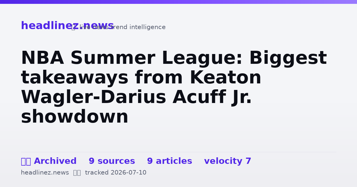 Visual summary for NBA Summer League: Biggest takeaways from Keaton Wagler-Darius Acuff Jr. showdown