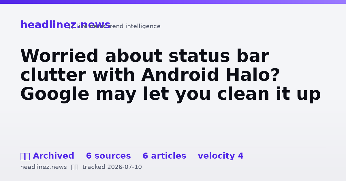 Visual summary for Worried about status bar clutter with Android Halo? Google may let you clean it up