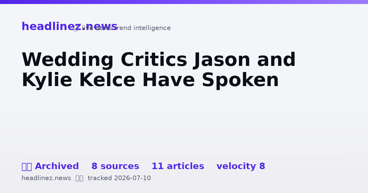 Visual summary for Wedding Critics Jason and Kylie Kelce Have Spoken