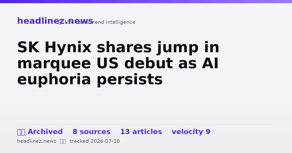 Visual summary for SK Hynix shares jump in marquee US debut as AI euphoria persists