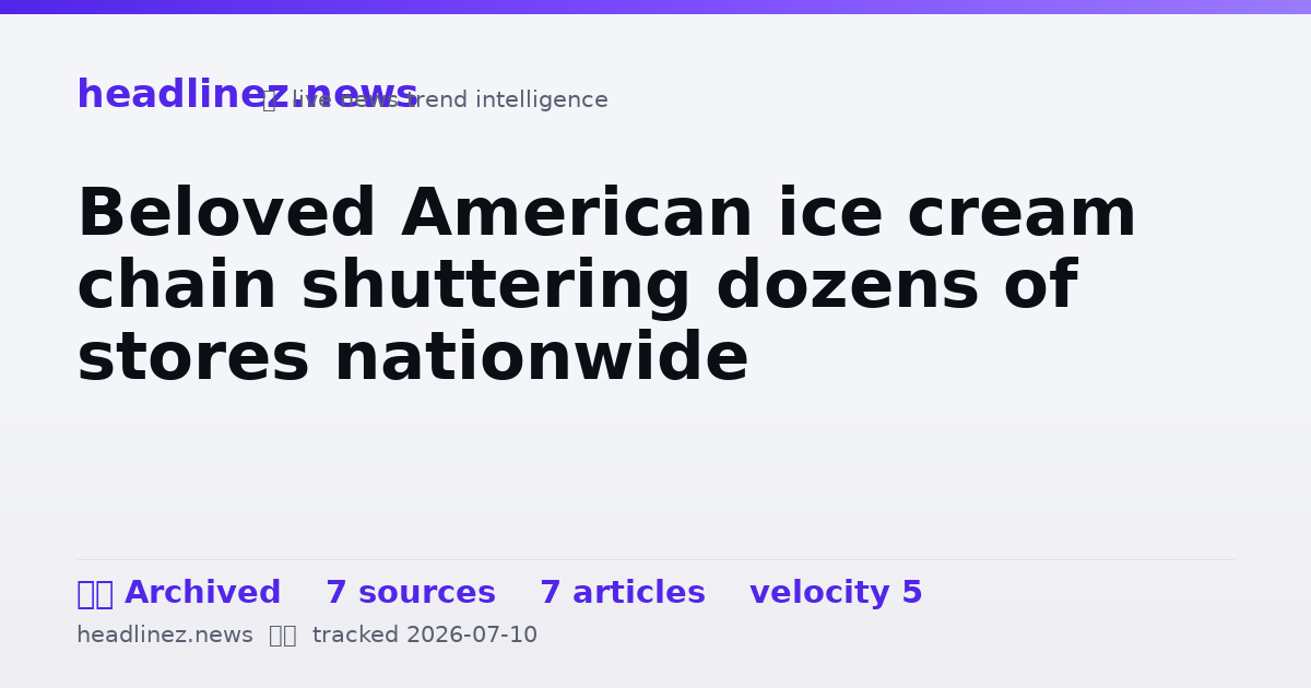 Visual summary for Beloved American ice cream chain shuttering dozens of stores nationwide