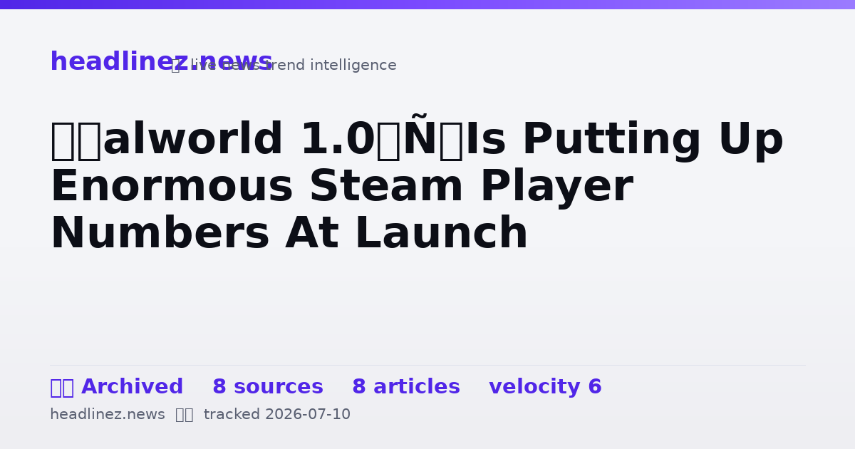 Visual summary for ‘Palworld 1.0’ Is Putting Up Enormous Steam Player Numbers At Launch