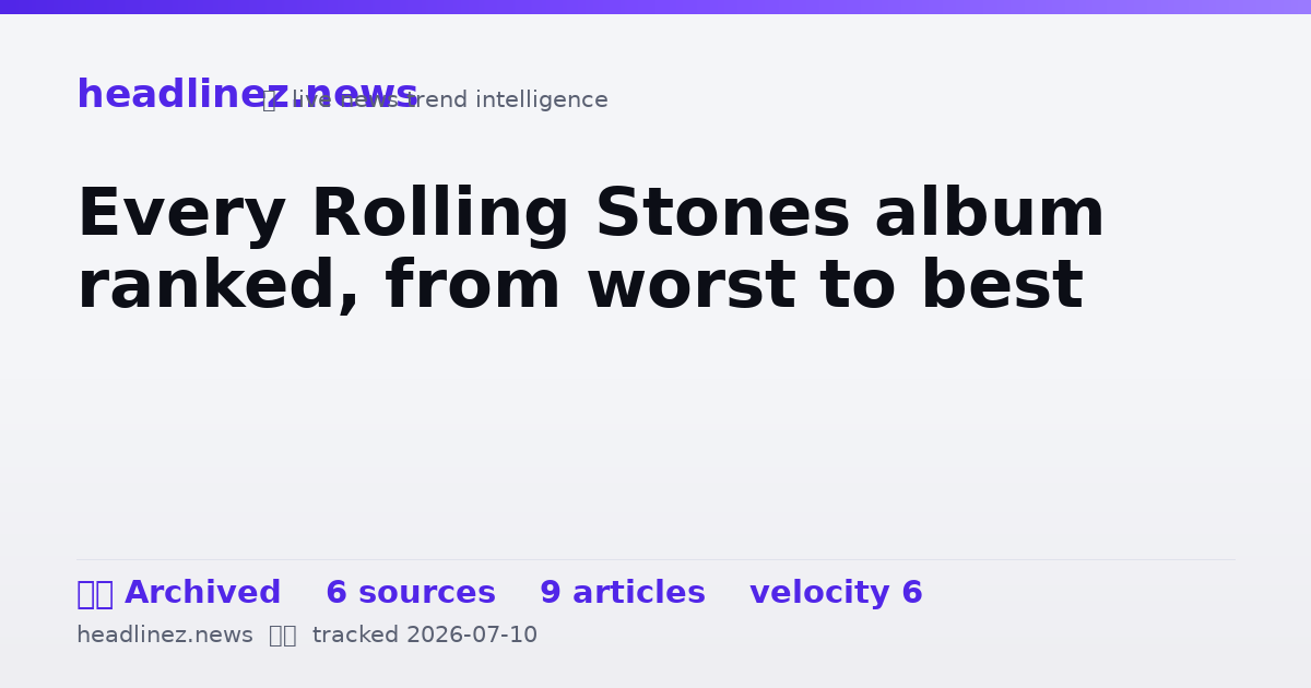 Visual summary for Every Rolling Stones album ranked, from worst to best