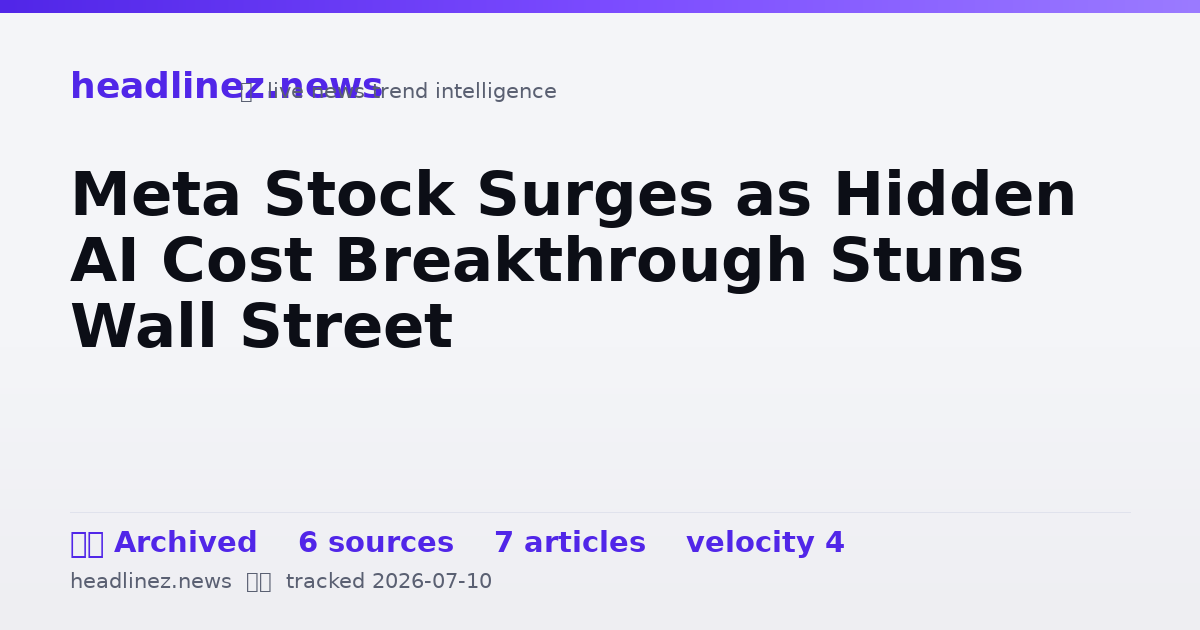 Visual summary for Meta Stock Surges as Hidden AI Cost Breakthrough Stuns Wall Street