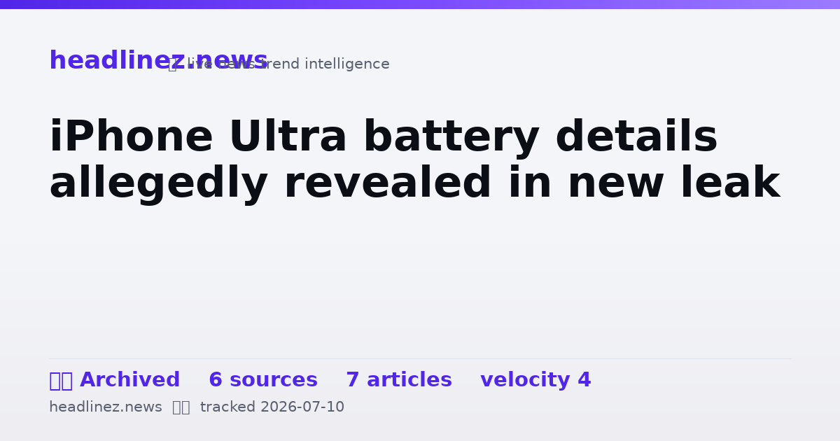Visual summary for iPhone Ultra battery details allegedly revealed in new leak