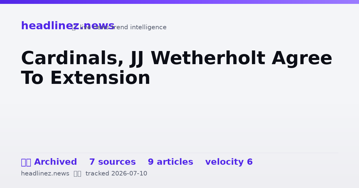 Visual summary for Cardinals, JJ Wetherholt Agree To Extension