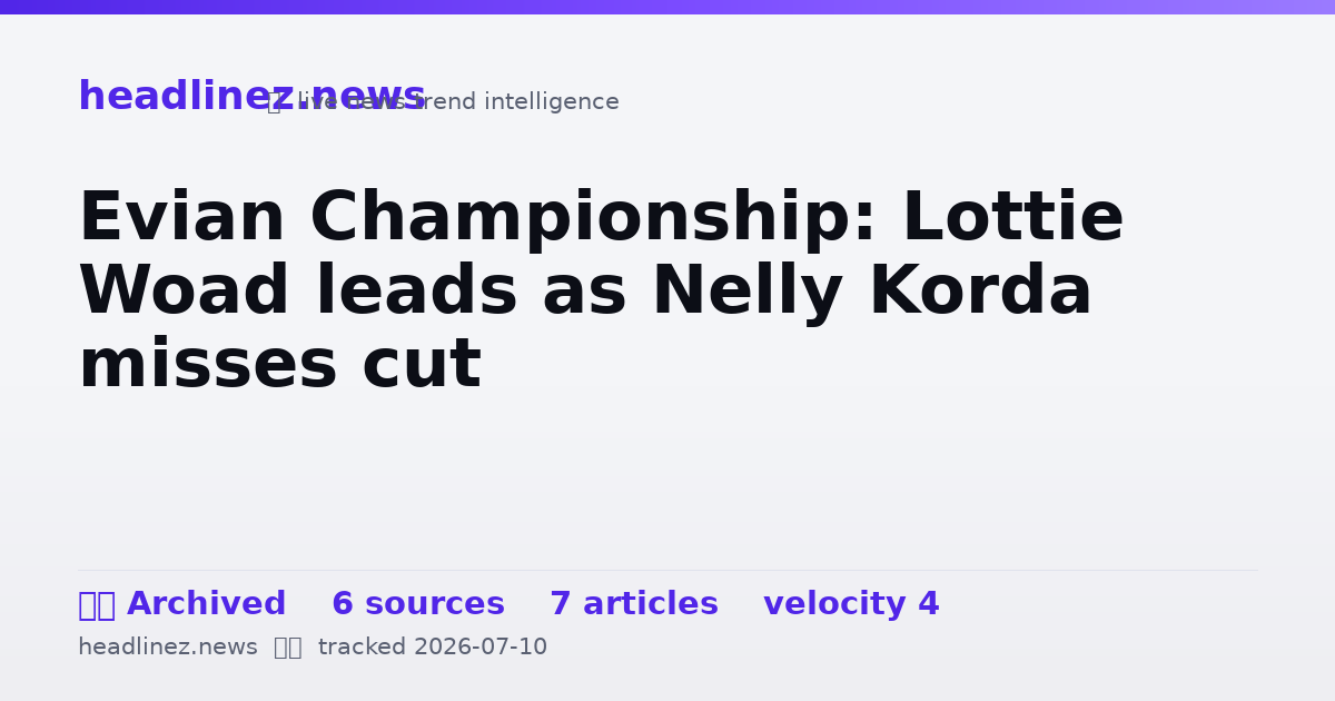 Visual summary for Evian Championship: Lottie Woad leads as Nelly Korda misses cut