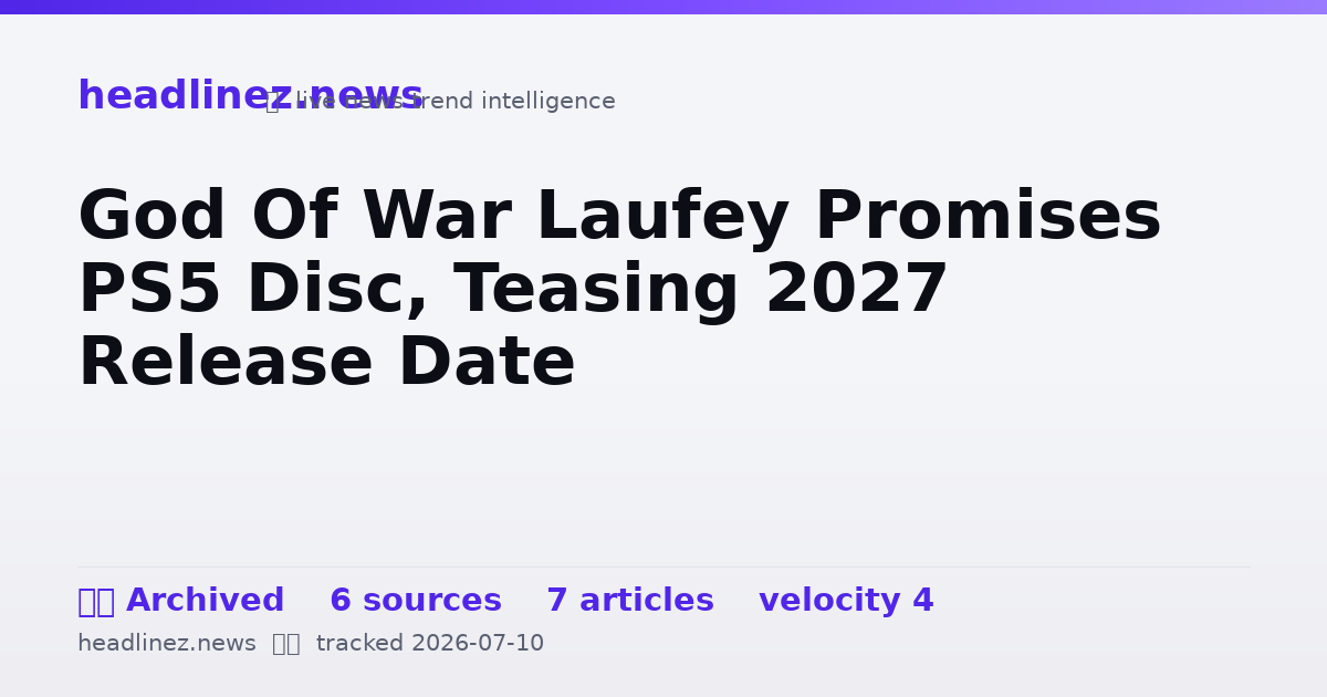 Visual summary for God Of War Laufey Promises PS5 Disc, Teasing 2027 Release Date