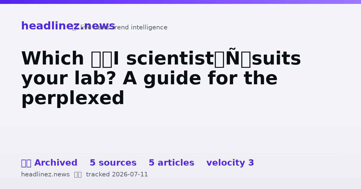 Visual summary for Which ‘AI scientist’ suits your lab? A guide for the perplexed