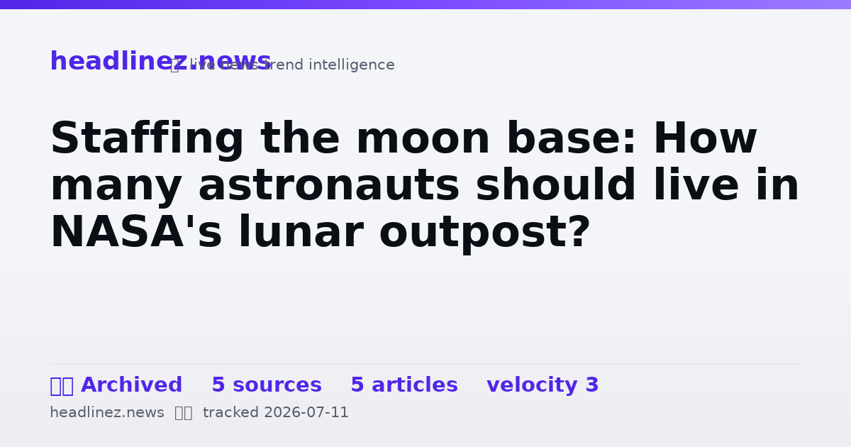 Visual summary for Staffing the moon base: How many astronauts should live in NASA's lunar outpost?