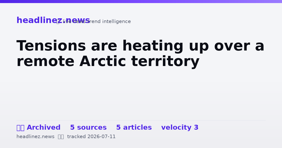 Visual summary for Tensions are heating up over a remote Arctic territory