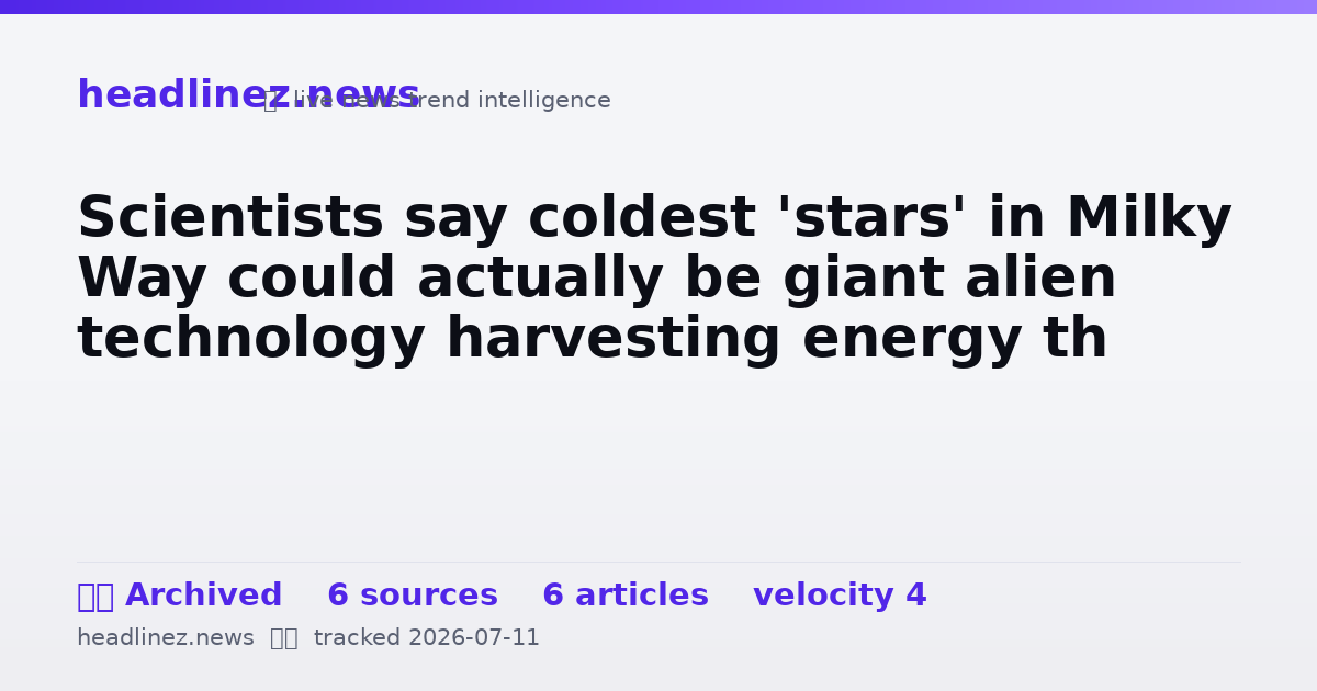 Visual summary for Scientists say coldest 'stars' in Milky Way could actually be giant alien technology harvesting energy th
