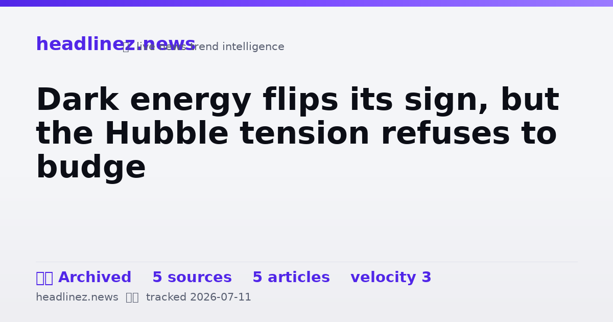 Visual summary for Dark energy flips its sign, but the Hubble tension refuses to budge