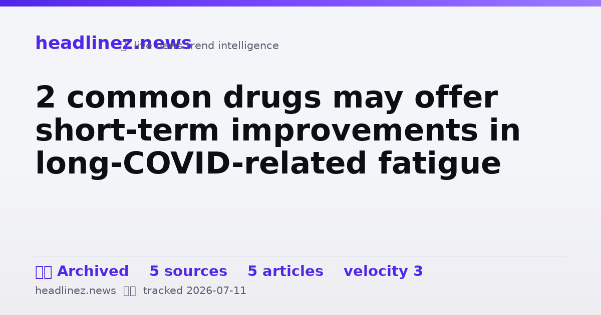 Visual summary for 2 common drugs may offer short-term improvements in long-COVID-related fatigue