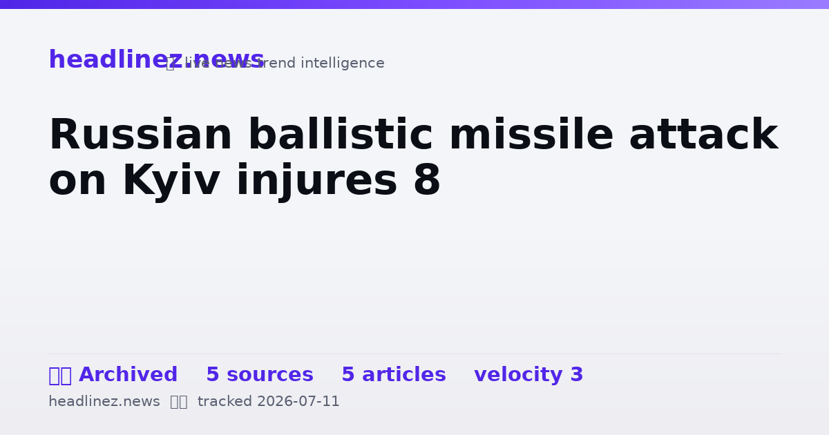 Visual summary for Russian ballistic missile attack on Kyiv injures 8