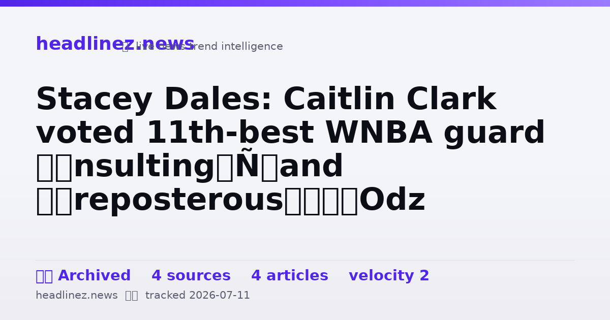 Visual summary for Stacey Dales: Caitlin Clark voted 11th-best WNBA guard ‘insulting’ and ‘preposterous’