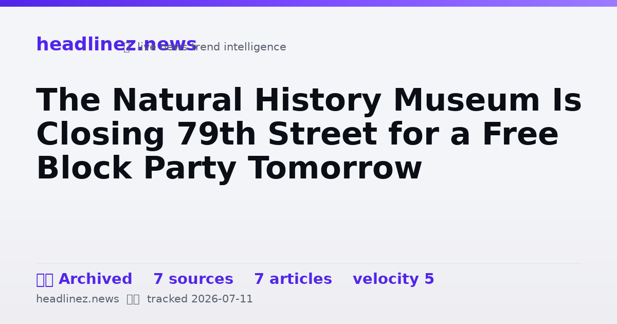Visual summary for The Natural History Museum Is Closing 79th Street for a Free Block Party Tomorrow