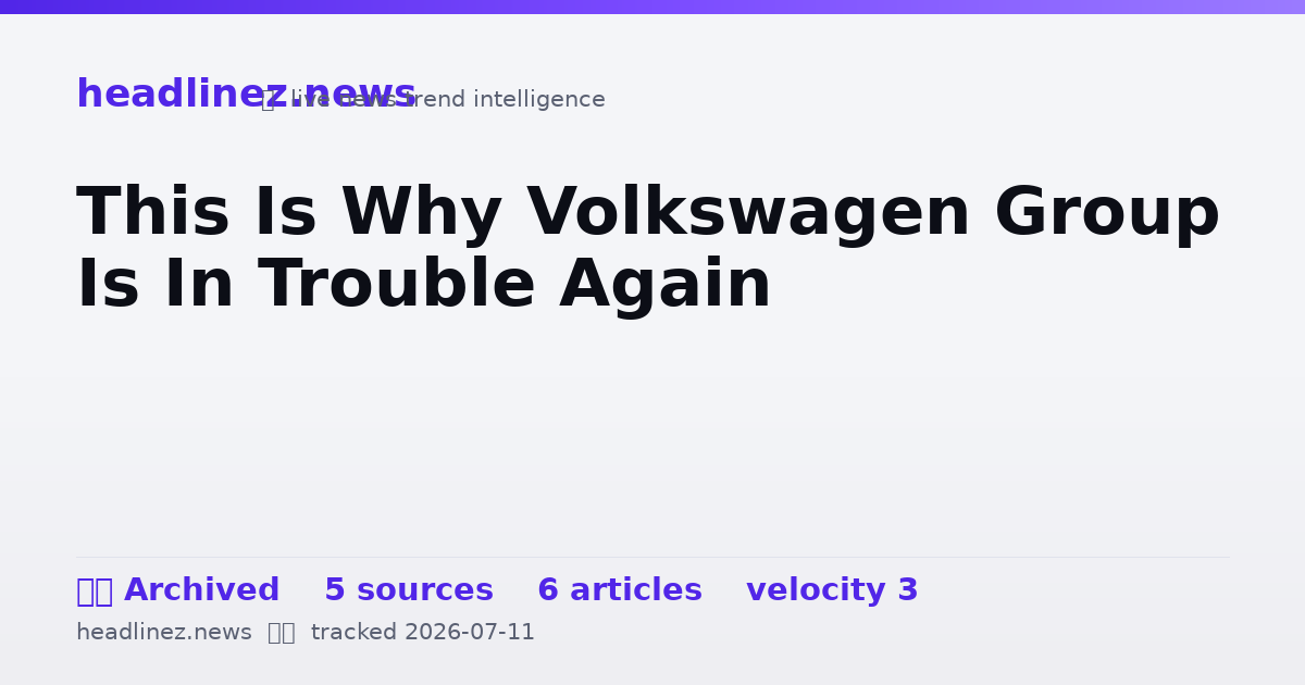 Visual summary for This Is Why Volkswagen Group Is In Trouble Again