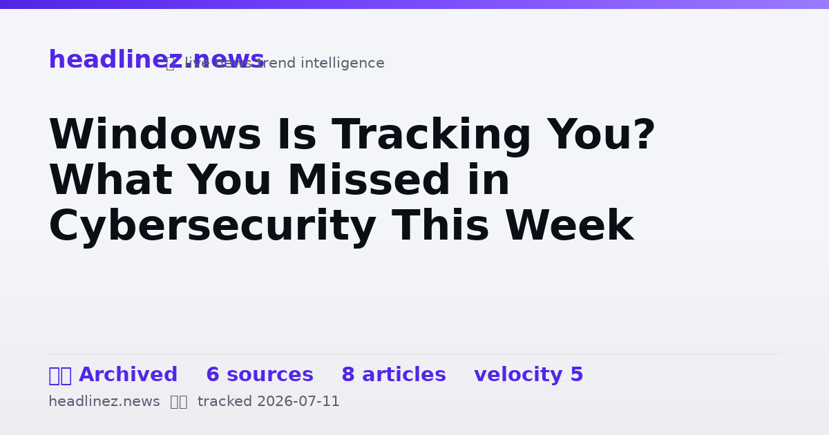 Visual summary for Windows Is Tracking You? What You Missed in Cybersecurity This Week