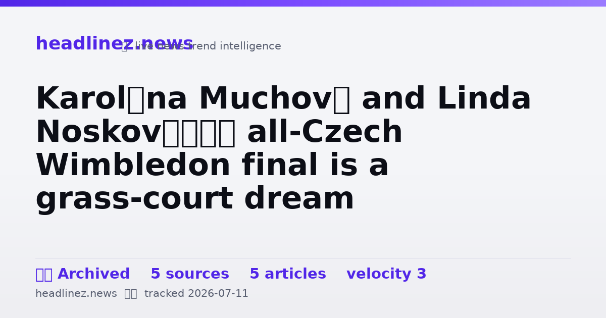 Visual summary for Karolína Muchová and Linda Nosková’s all-Czech Wimbledon final is a grass-court dream