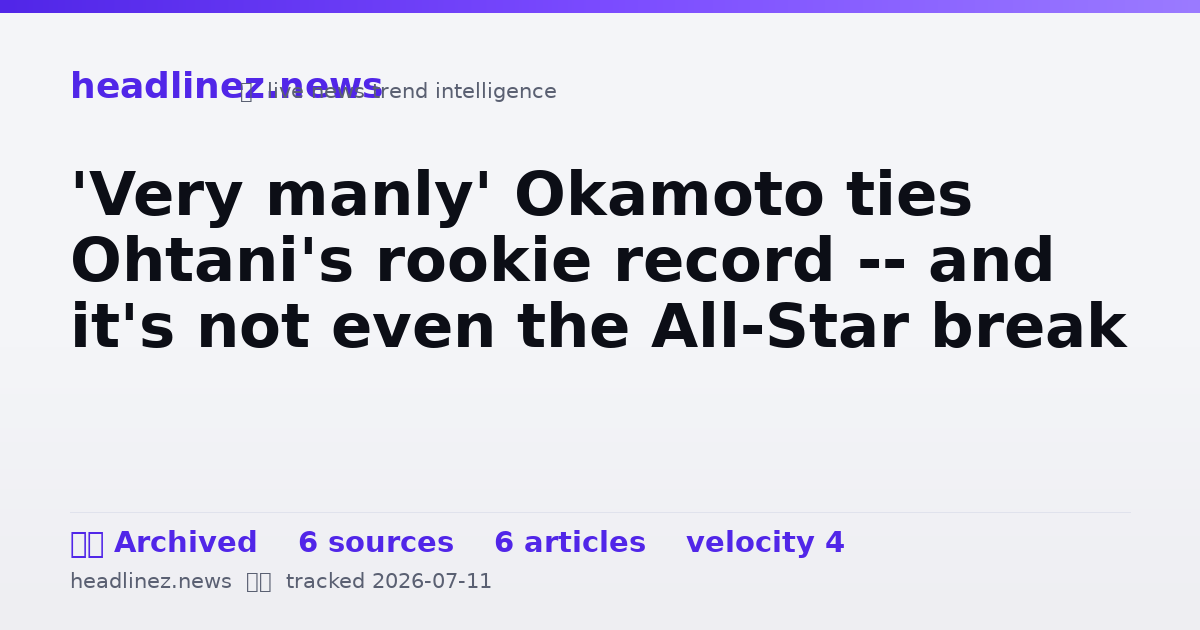 Visual summary for 'Very manly' Okamoto ties Ohtani's rookie record -- and it's not even the All-Star break