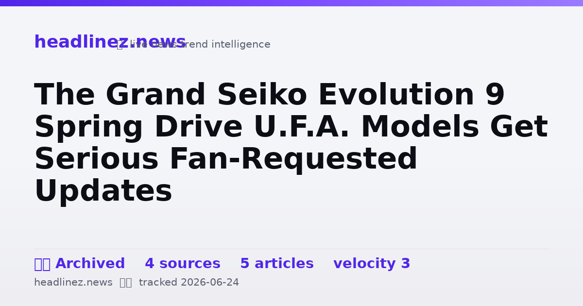 Visual summary for The Grand Seiko Evolution 9 Spring Drive U.F.A. Models Get Serious Fan-Requested Updates