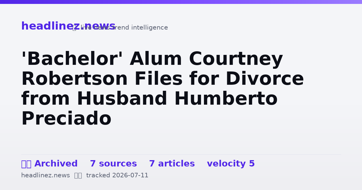 Visual summary for 'Bachelor' Alum Courtney Robertson Files for Divorce from Husband Humberto Preciado