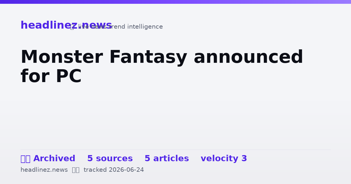 Visual summary for Monster Fantasy announced for PC