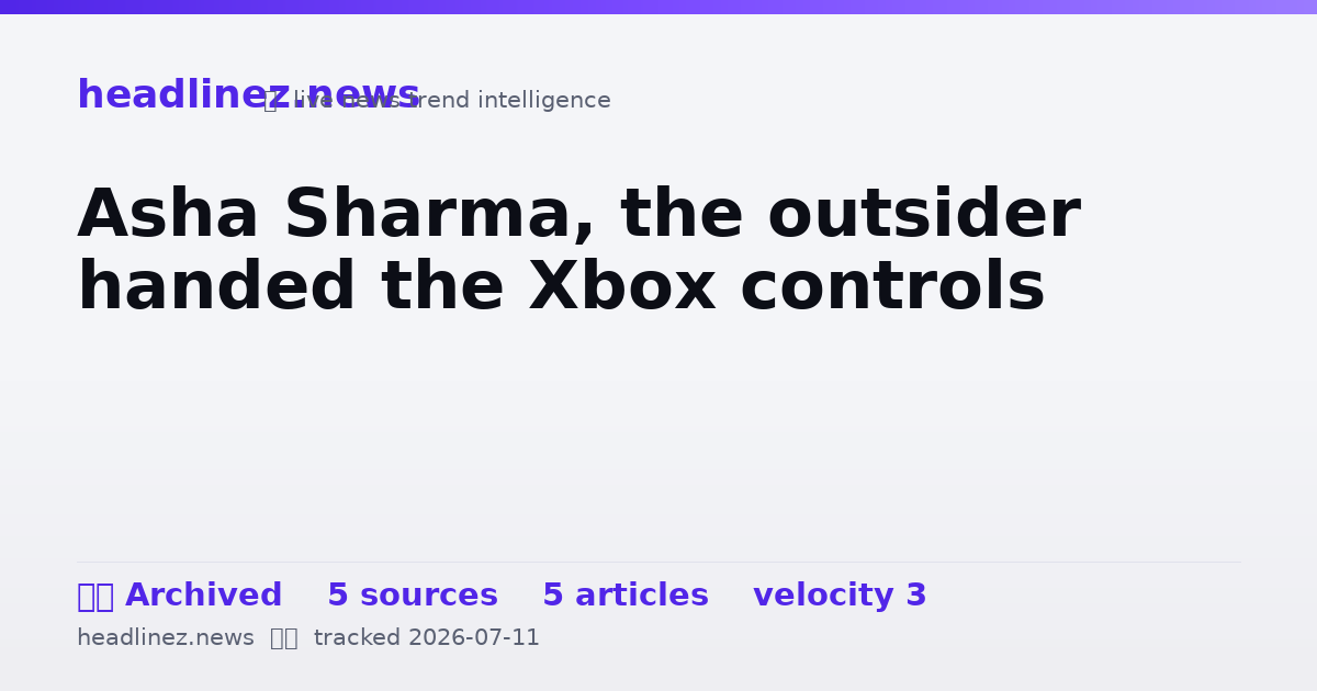 Visual summary for Asha Sharma, the outsider handed the Xbox controls