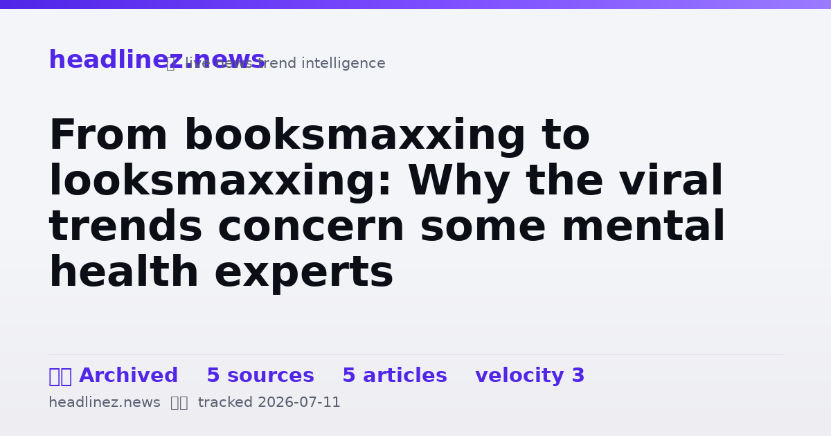 Visual summary for From booksmaxxing to looksmaxxing: Why the viral trends concern some mental health experts