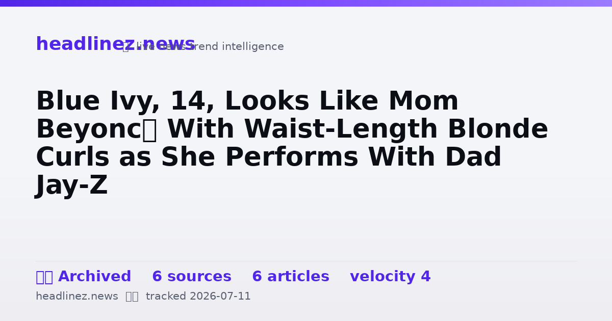 Visual summary for Blue Ivy, 14, Looks Like Mom Beyoncé With Waist-Length Blonde Curls as She Performs With Dad Jay-Z