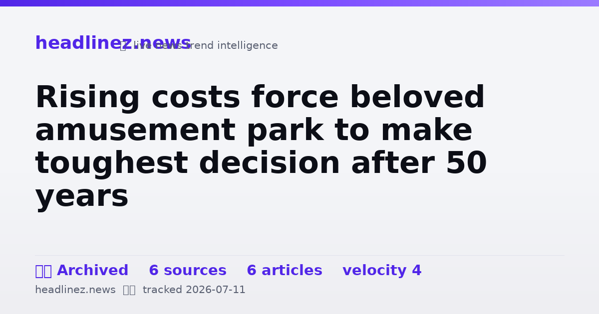 Visual summary for Rising costs force beloved amusement park to make toughest decision after 50 years