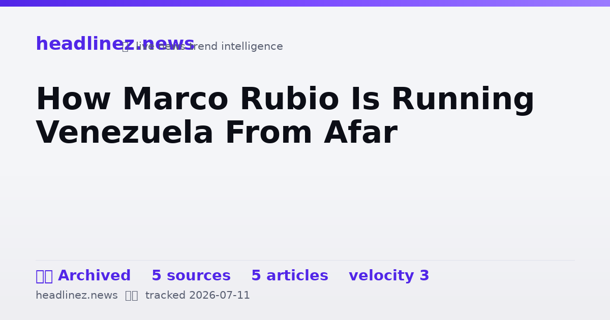 Visual summary for How Marco Rubio Is Running Venezuela From Afar