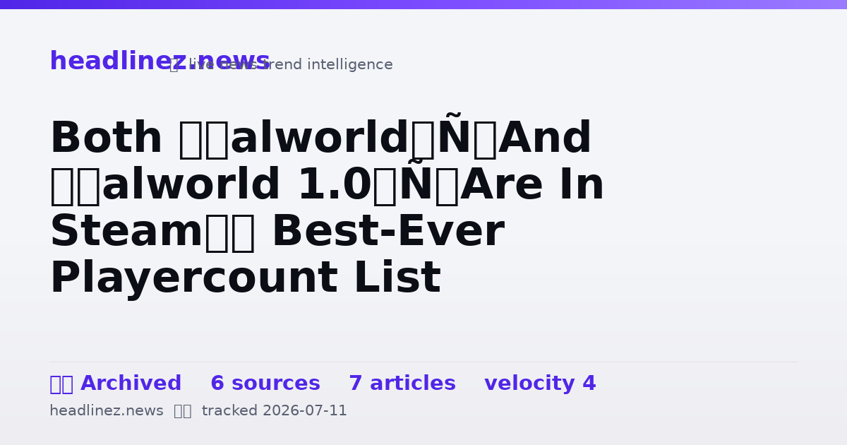Visual summary for Both ‘Palworld’ And ‘Palworld 1.0’ Are In Steam’s Best-Ever Playercount List