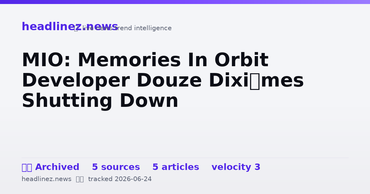 Visual summary for MIO: Memories In Orbit Developer Douze Dixièmes Shutting Down