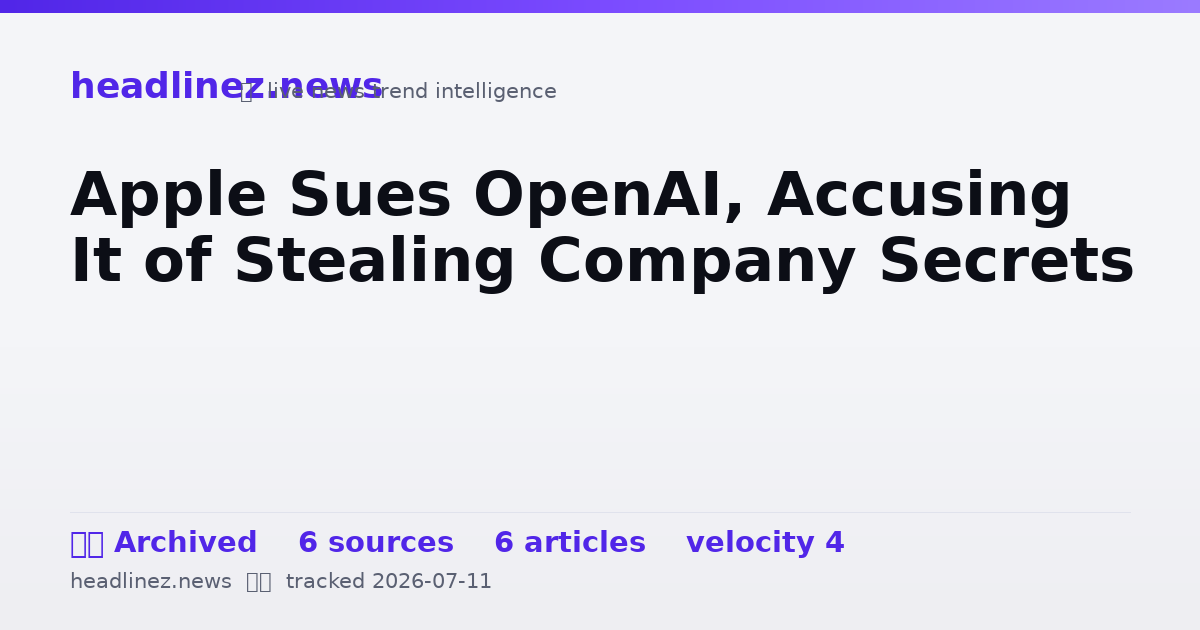 Visual summary for Apple Sues OpenAI, Accusing It of Stealing Company Secrets